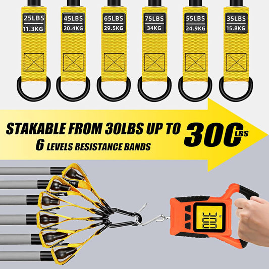 Cross-border best-selling 12-piece set of tension rope fitness equipment tensioner suittpe latex elastic rope elastic band