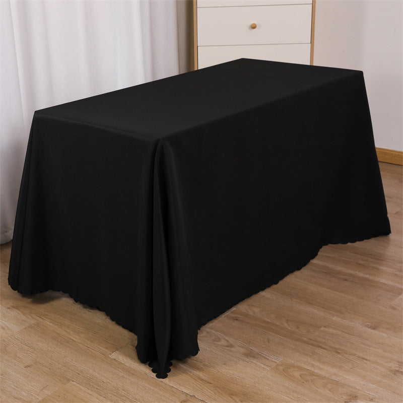 Tablecloth wedding event stall meeting engagement tablecloth red long table wholesale rectangular white polyester tablecloth