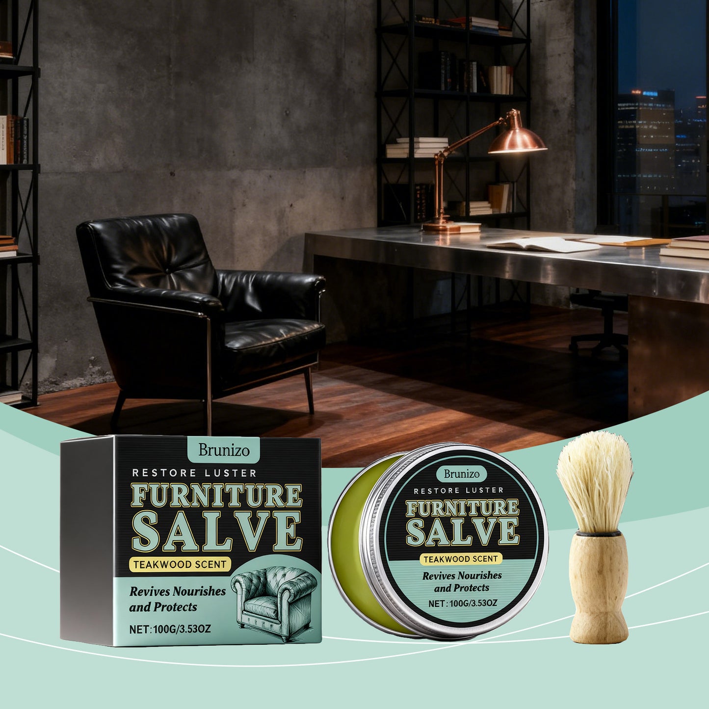 Brunizo Leather Furniture Care Cream, Leather Furniture Maintenance Clean Sofa Polish Cleaning Care Oil