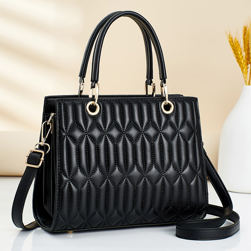 Women's bag 2026 new korean style diamond pattern ladies tote bag large capacity casual women's bag fashionable casual mom bag
