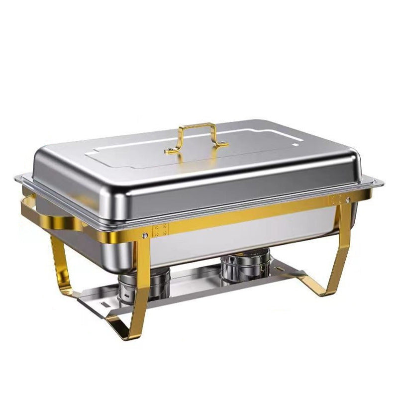 Cross-border stainless steel buffet stove commercial buffet hotel restaurant heating compartment container alcohol heat preservation stove